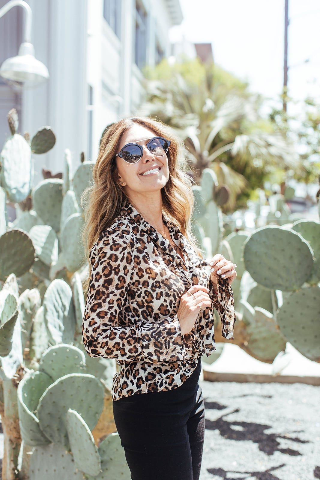 Leopard Print Collared Blouse Leopard Print Collared Blouse — Simple Smart Casual Outfits