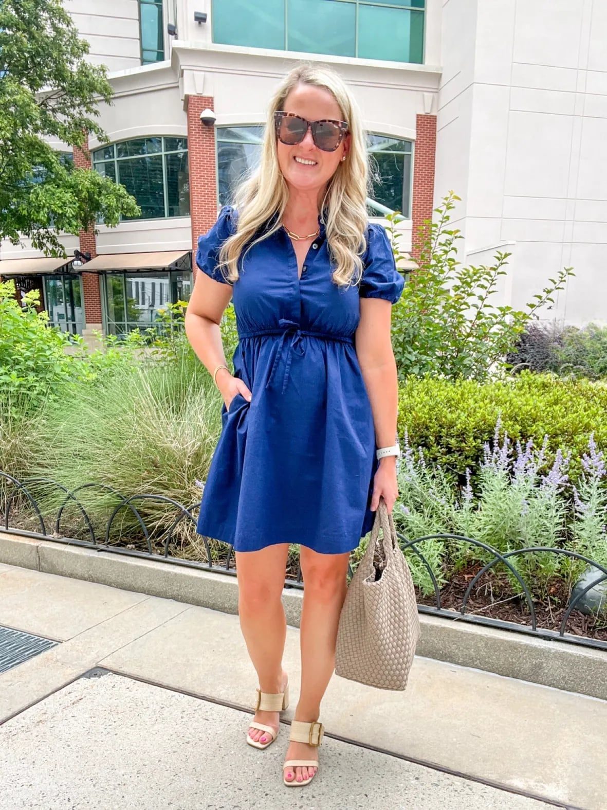 Navy Collared Cotton Dress Navy Collared Cotton Dress — Simple Smart Casual Outfits