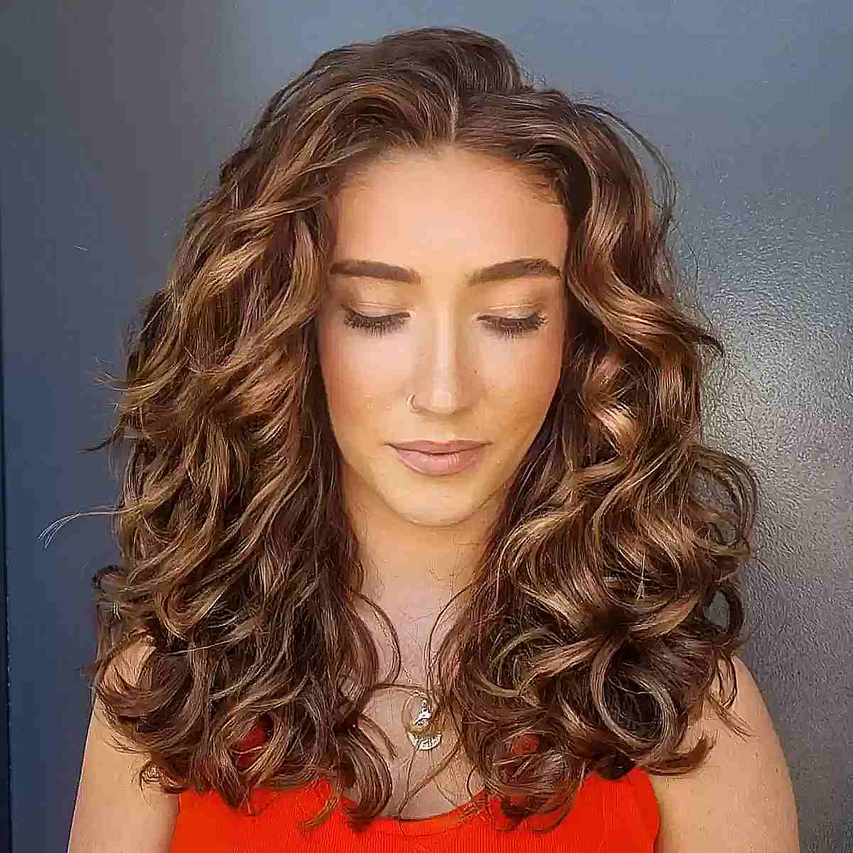 Collarbone Length Medium Brown Soft Curls Collarbone Length Medium Brown Soft Curls — Simple Soft Curls