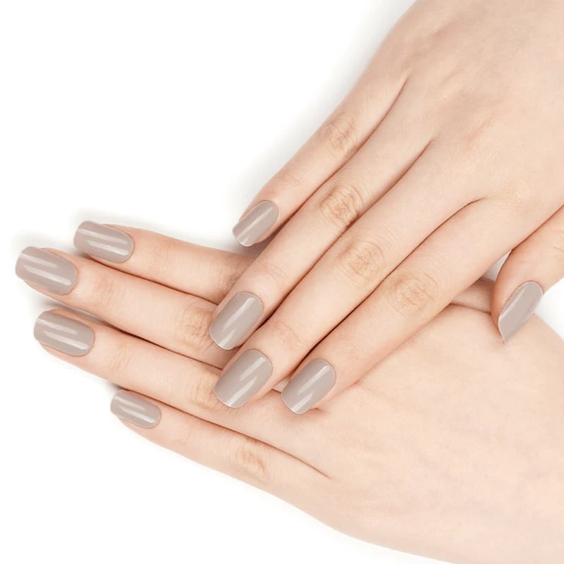 Uniform Taupe Short Square Nails Uniform Taupe Short Square Nails — Simple Taupe Nails