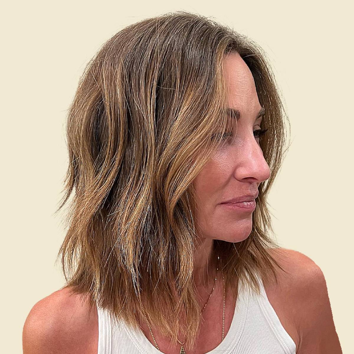 Collarbone Lob With Textured Waves — Simple Thinning Hairstyles