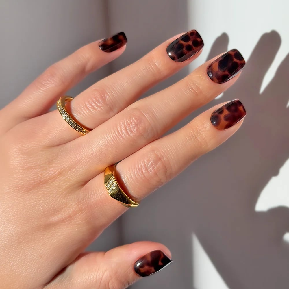 Square Medium Translucent Tortoise — Simple Tortoise Nails