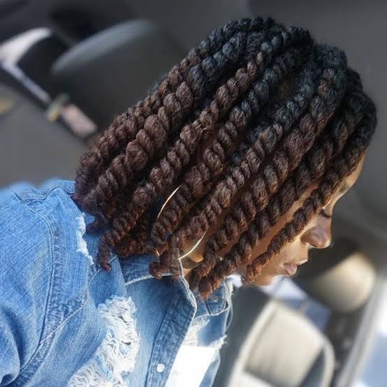 Collarbone Twists With Brown Ombre Collarbone Twists With Brown Ombre — Simple Two Strand Twists