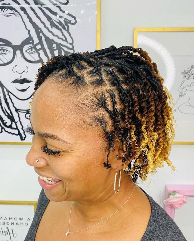 Collarbone Twists With Black And Blonde Ombre Collarbone Twists With Black And Blonde Ombre — Simple Two Strand Twists
