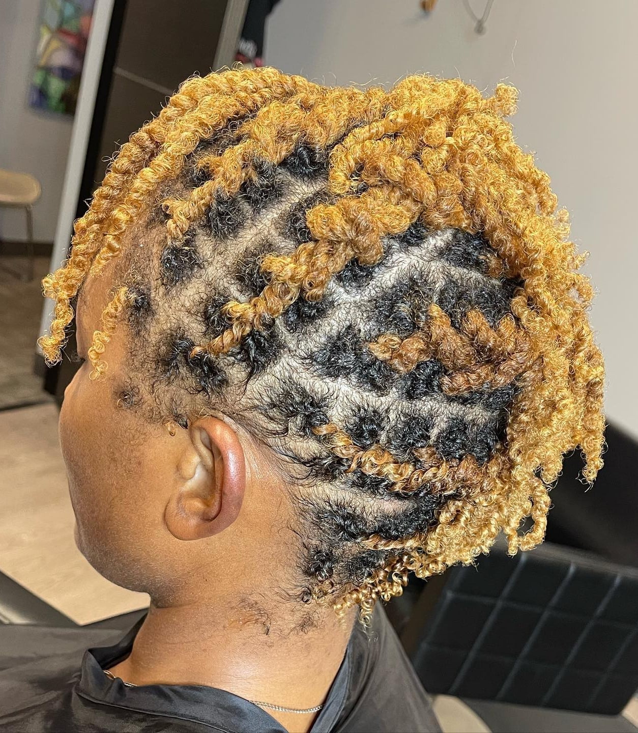 Short Black Twists With Blonde Highlights Short Black Twists With Blonde Highlights — Simple Two Strand Twists