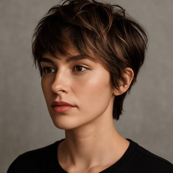 Voluminous Pixie Shag With Textured Bangs Voluminous Pixie Shag With Textured Bangs — Simple Voluminous Hair