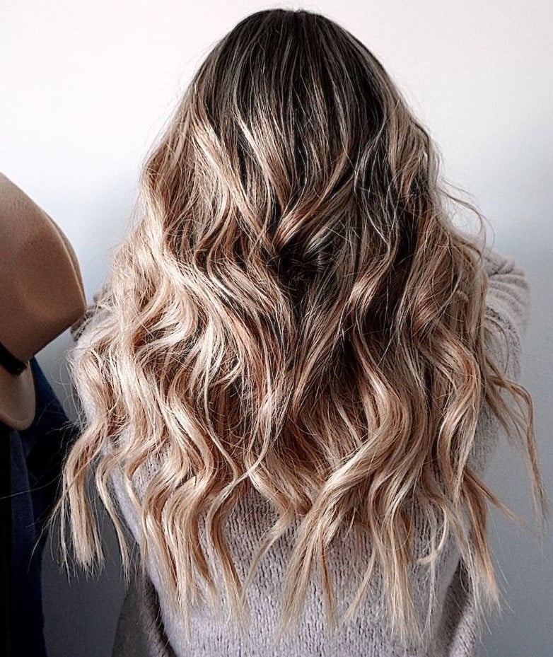 Mid-Back Blonde Balayage Waves, Wavy Mid-Back Blonde Balayage Waves, Wavy — Simple Waves Hair
