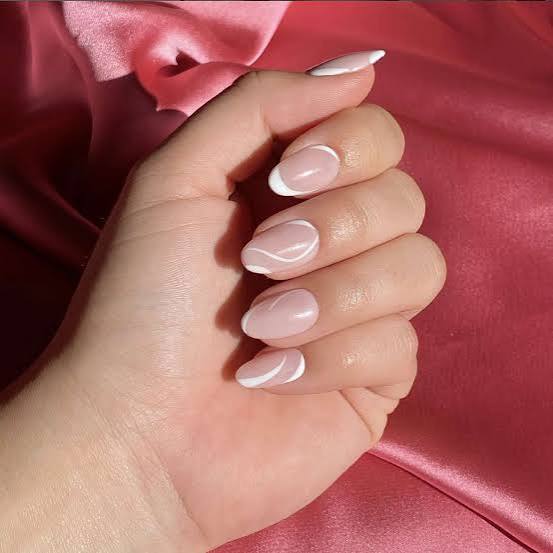 Almond Nails With Clean Glossy White French — Simple White French Tip Nails