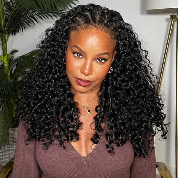 Thick Black Curly Mid-Back Layers — Simple Wig Styles