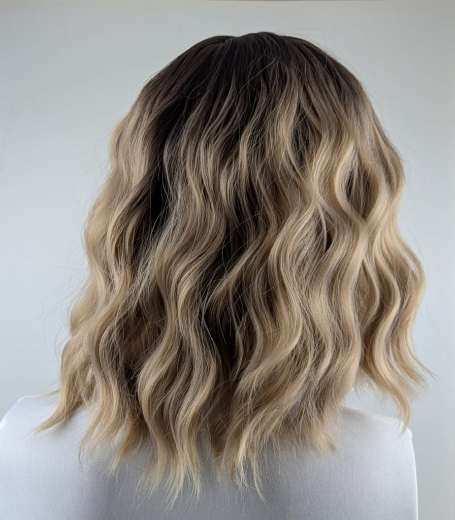Blonde Wavy Bob With Curtain Bangs — Simple Wig Styles