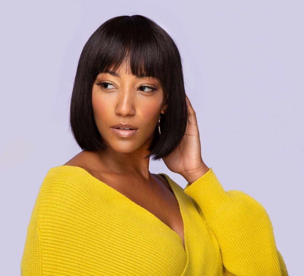 Black Bob With Blunt Bangs — Simple Wig Styles