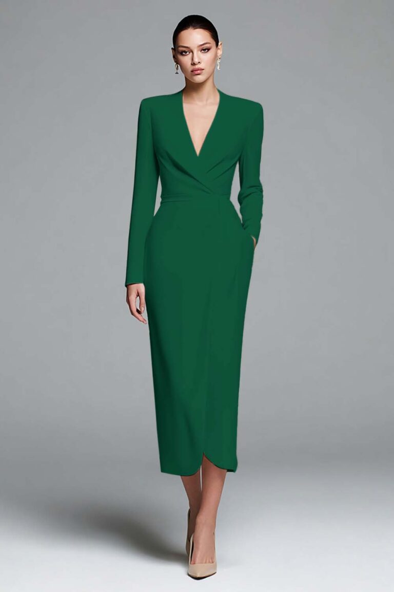 30 Simple Work Dresses 2027 in Emerald Green and Pale Lilac