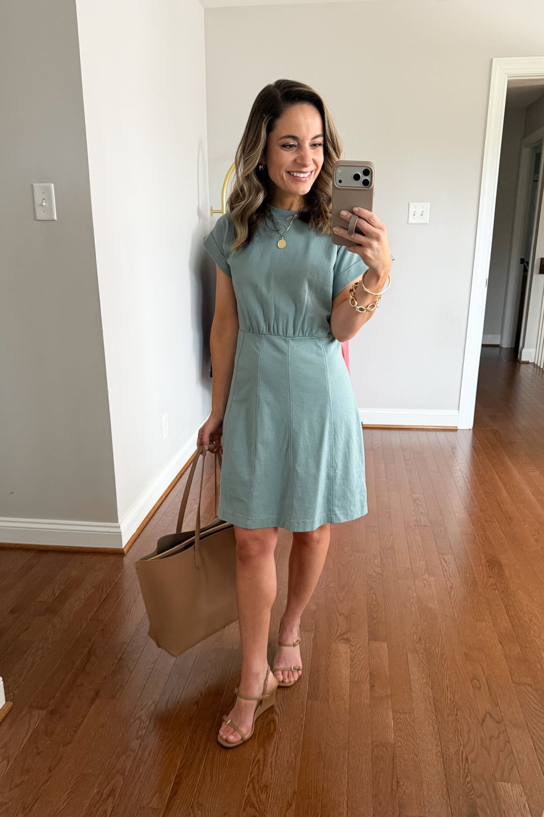 Light Blue Jersey A-Line Dress Light Blue Jersey A-Line Dress — Simple Work Dresses