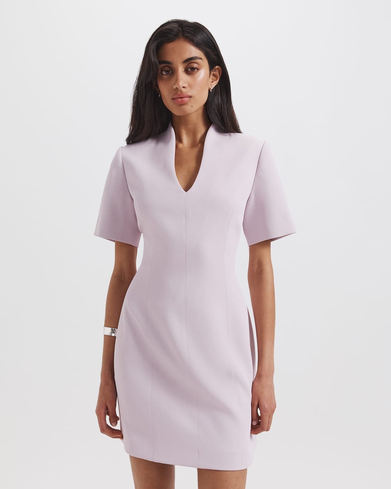 Pale Lilac Crepe Sheath Dress Pale Lilac Crepe Sheath Dress — Simple Work Dresses