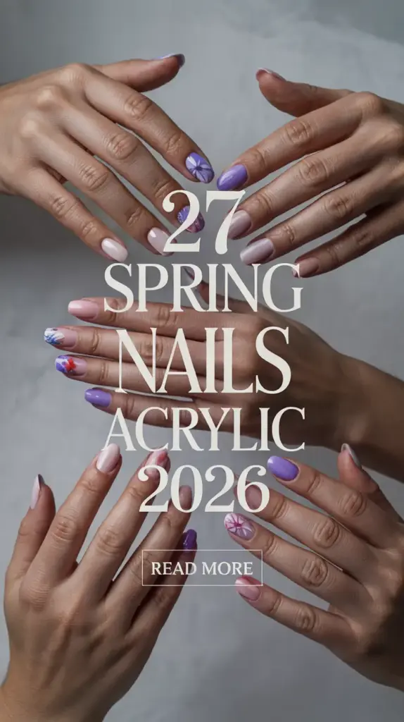 Spring Nails Acrylic 2026: 35 Fresh Almond, Coffin & Square Designs to Try This Season