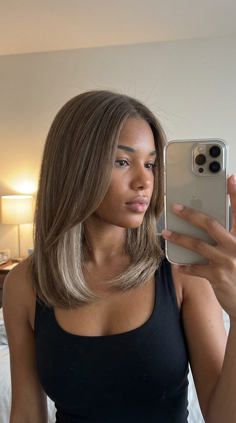 Stone Blonde Peekaboo Ash Blonde Hair 2026 short ash blonde peekaboo haircut with matte neutral ash, subtle contrast, no bangs — sophisticated everyday