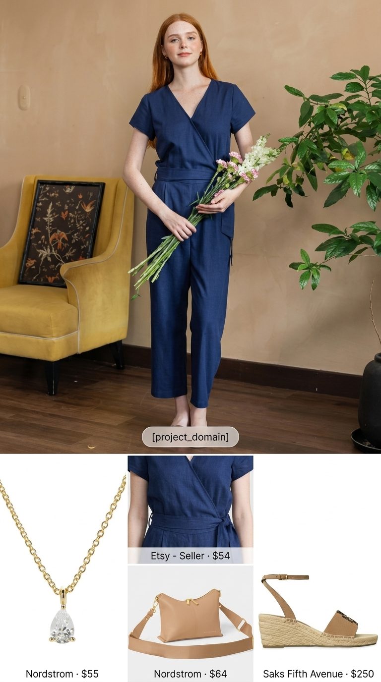 Navy blue linen romper outfit for women 2026, perfect for daytime events and casual dinners.