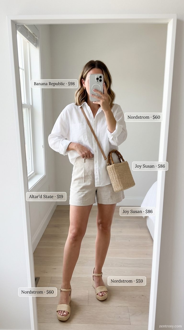 Coastal Morning Brunch: Oversized Linen Shirt Chic