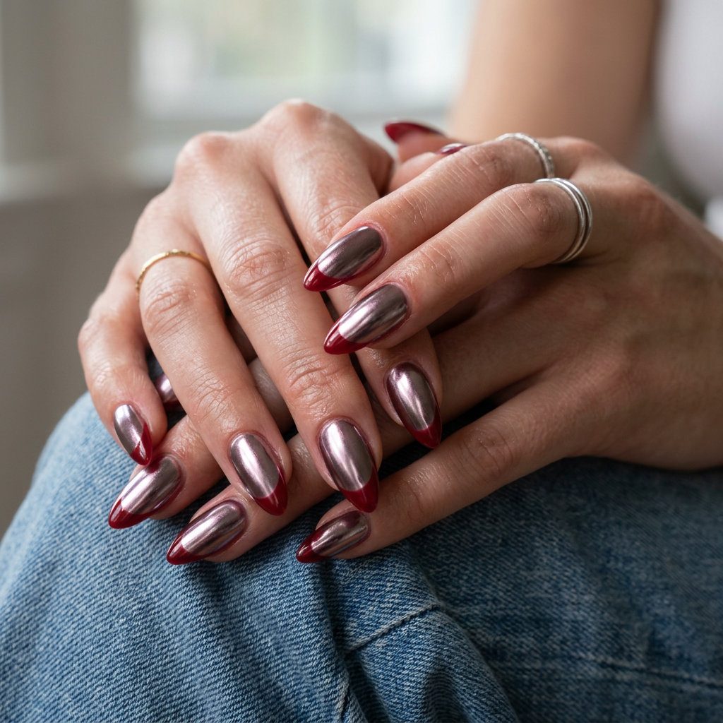 Sultry cherry coke almond glaze nails for summer nail colors 2026, perfect for date nights.