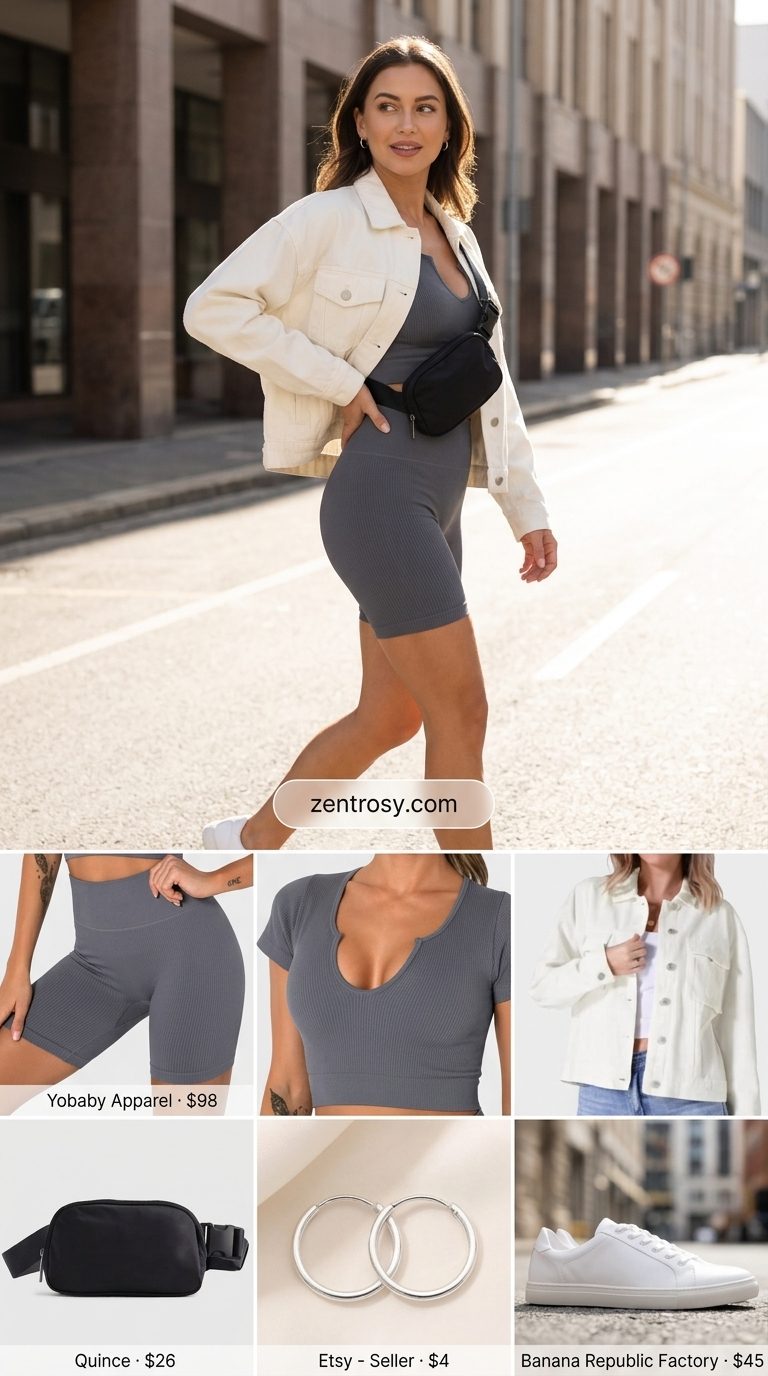 Charcoal gray knit matching set for women 2026, perfect for errands or casual meet-ups. Sporty and modern outfit.