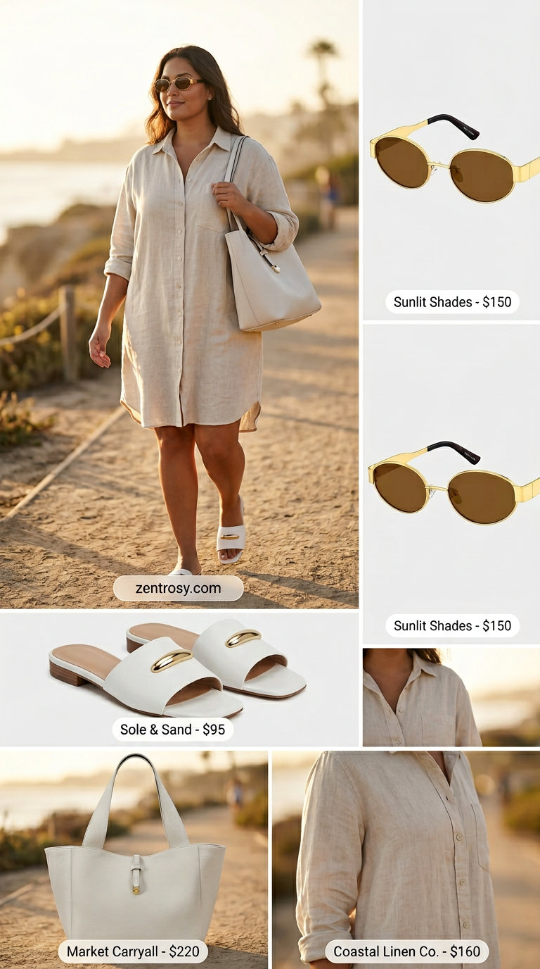 Elevated linen shirt dress for women 2026 in sand beige, ideal for smart casual and daytime.