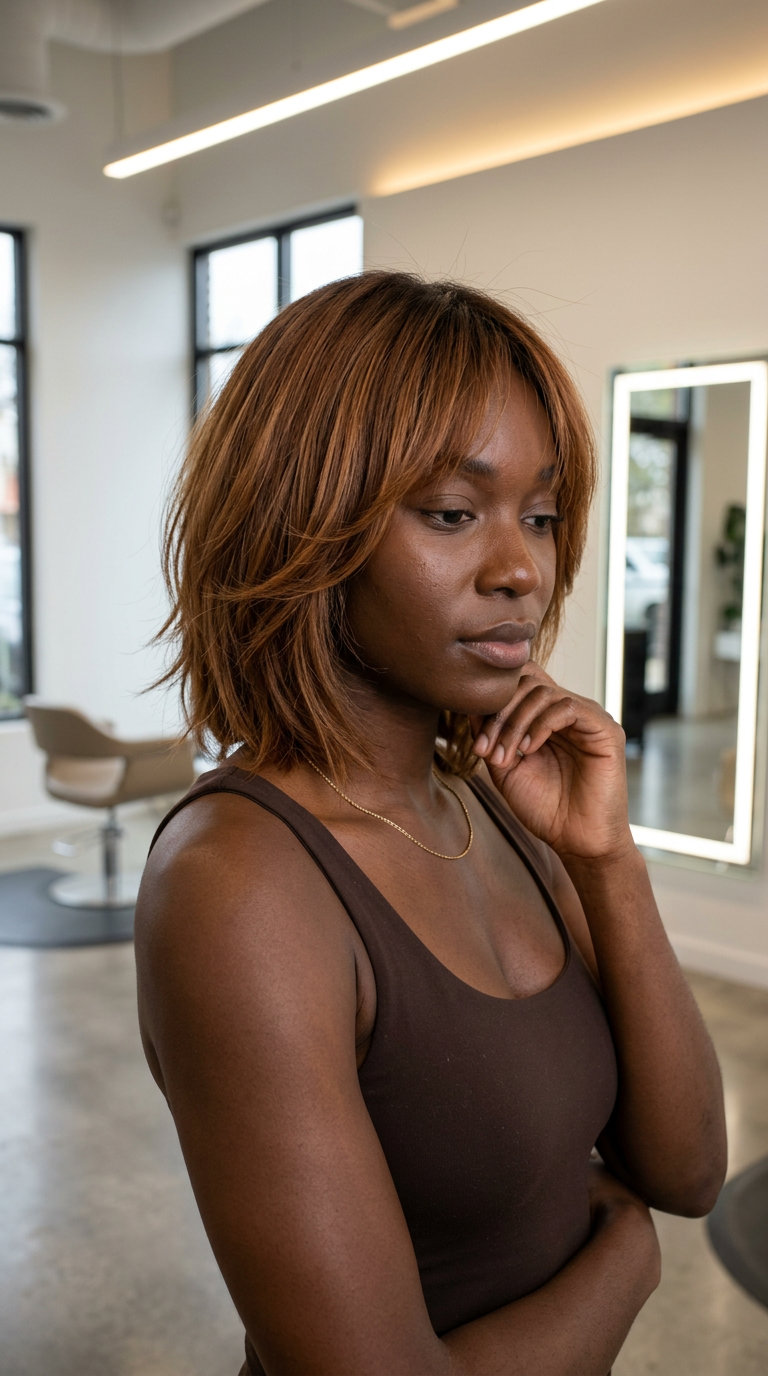 Shag Bob 2026: Playful Retro Summer Style medium bob haircut with syrup brunette, caramel mid-lights, and shag layers for summer
