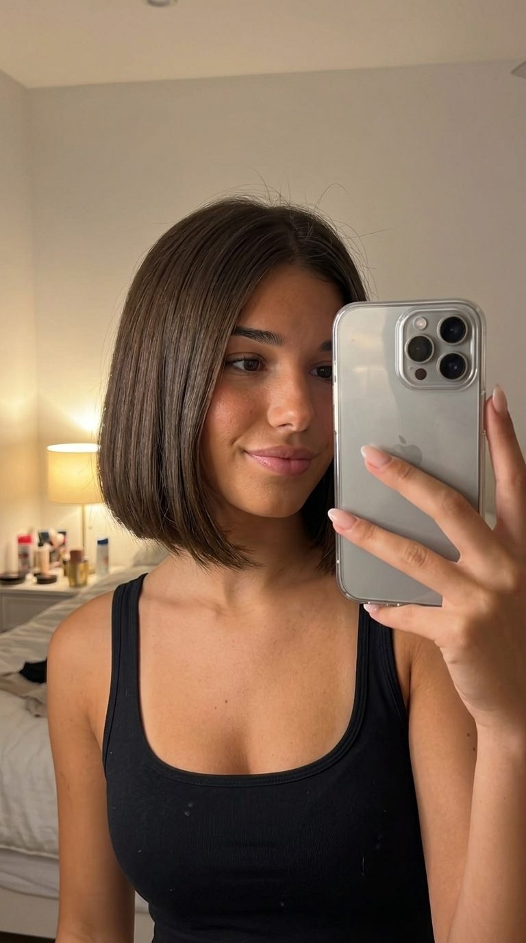 Toasted Walnut Italian Bob 2026: Sophisticated Polish chin-length toasted walnut italian bob with blunt perimeter and subtle internal layers for sophisticated polish