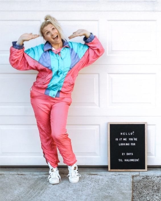 Colorblock Tracksuit with Headband — Trendy 80s Party Outfit