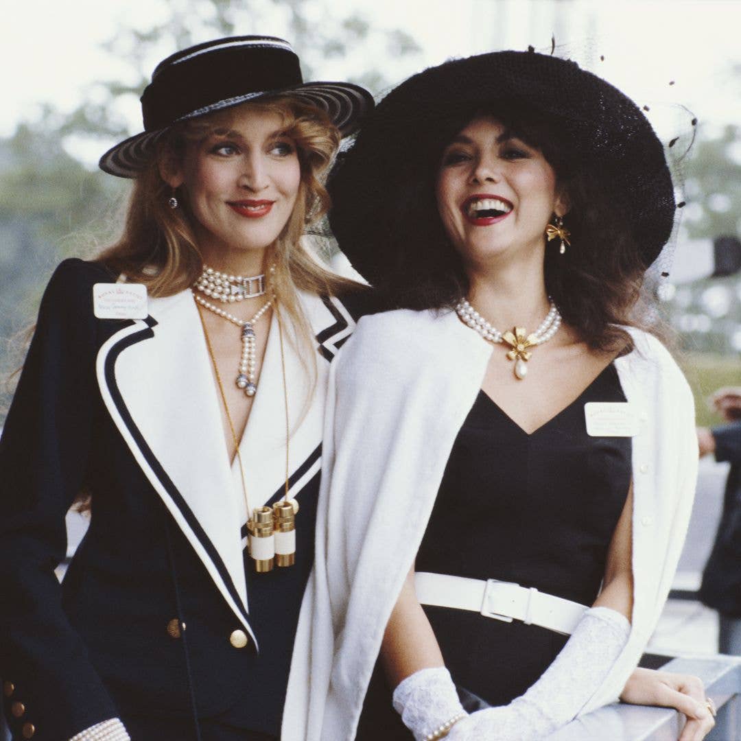 Black Blazer with Large Feathered Hat — Trendy 80s Party Outfit
