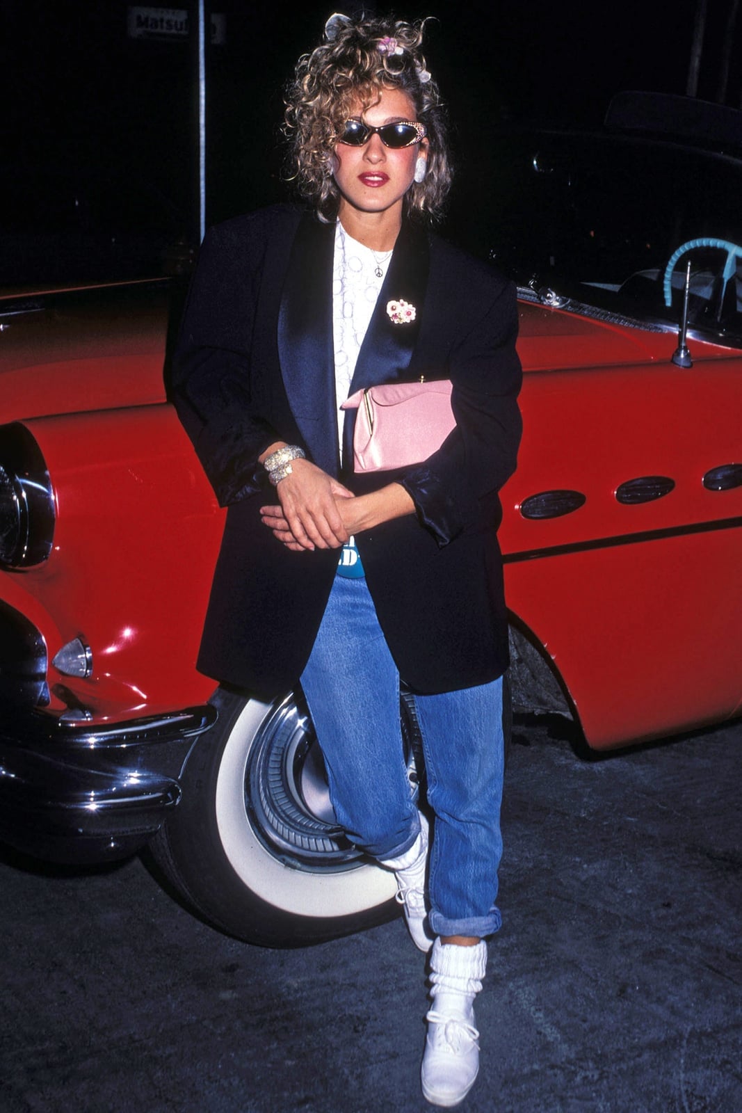 Tuxedo Jacket with Jeans and Sneakers — Trendy 80s Party Outfit