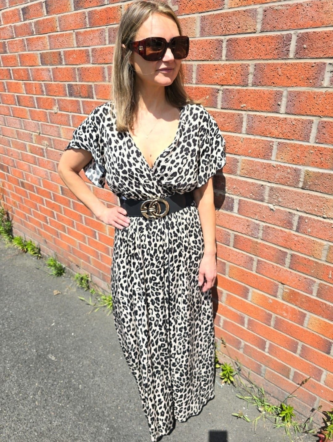 Crossover Maxi Dress with Plunging Neckline — Trendy Animal Print Outfits
