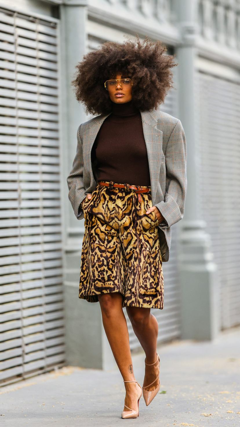 Leopard Print Shorts with Oversized Blazer — Trendy Animal Print Outfits