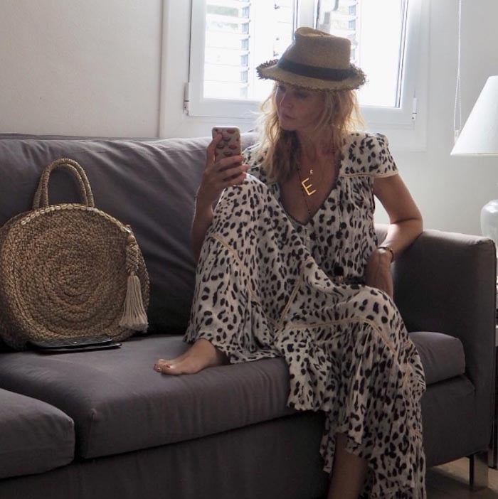 Leopard Print Cardigan Over Black Mini Dress — Trendy Animal Print Outfits