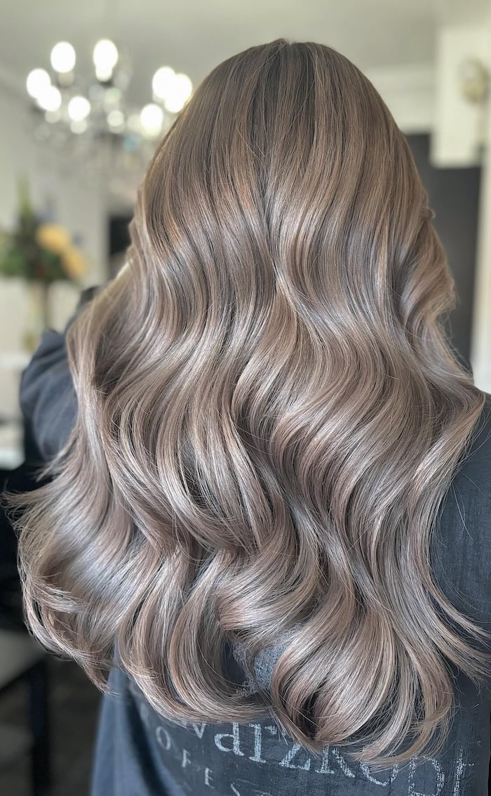 Mid-Back Milk Tea Brown With Cool Ash Tones — Trendy Ash Brown Hair