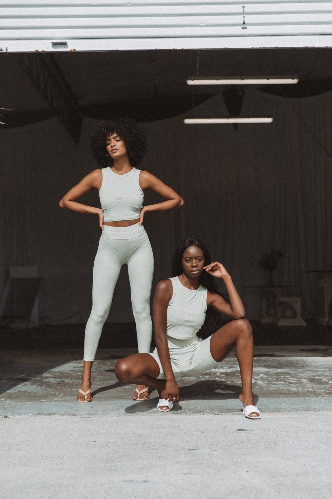 Light Green Ribbed Knit Set — Trendy Athleisure Outfits