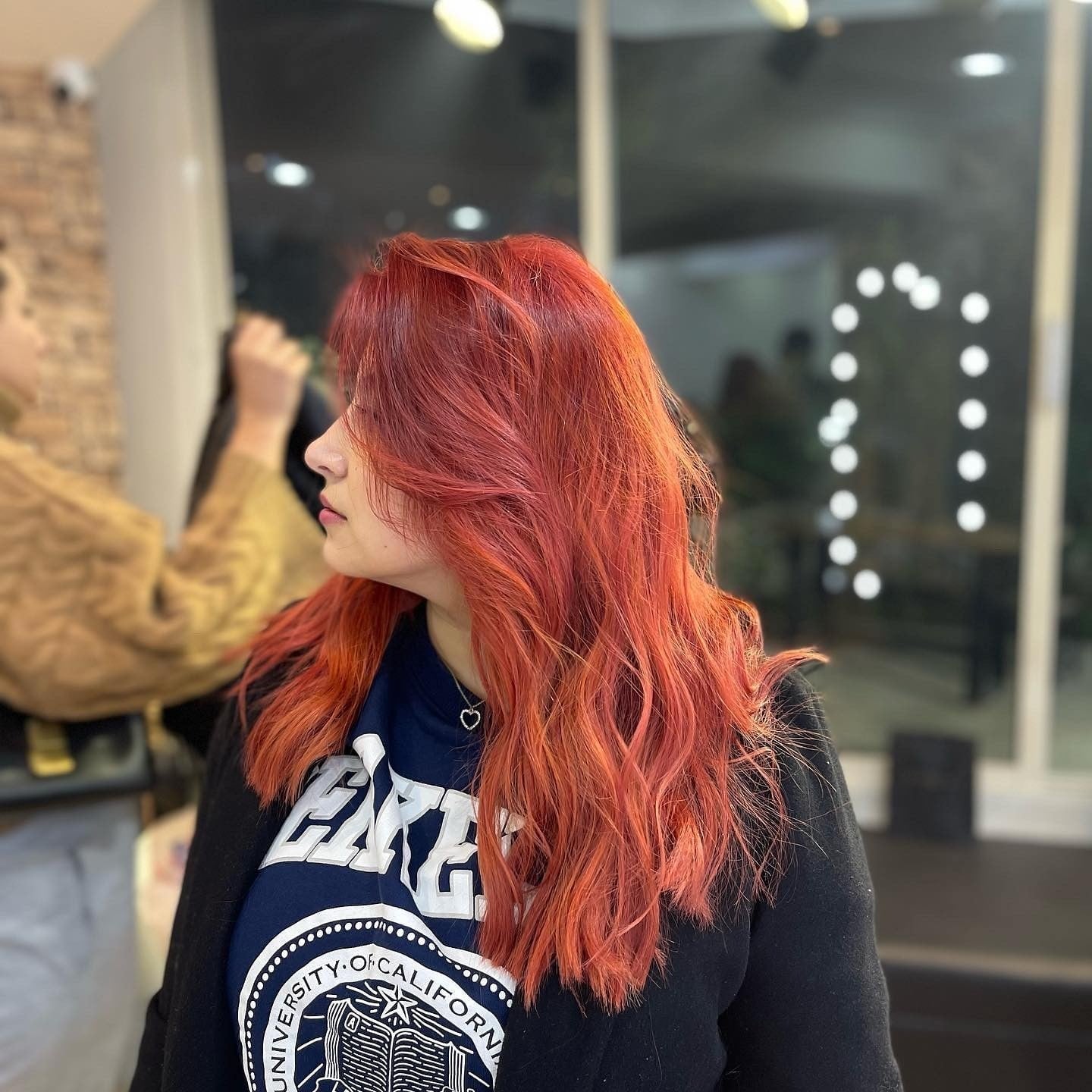 Fiery Red-Orange With Auburn Highlights Fiery Red-Orange With Auburn Highlights — Trendy Auburn Hair Color