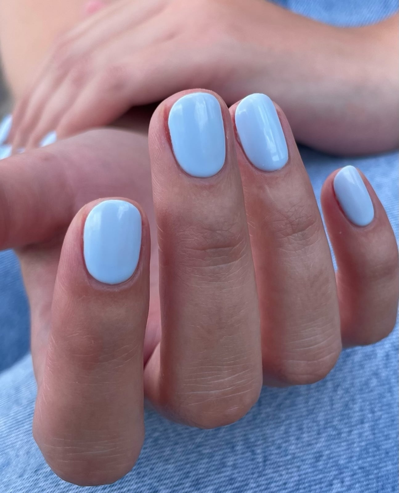 Uniform Baby Blue Soft Square Nails — Trendy Baby Blue Nails