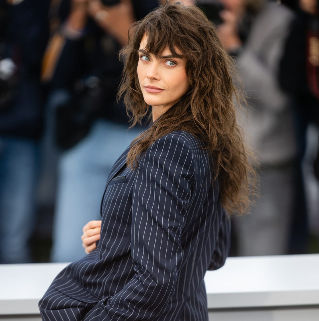 Mid-Back Dark Brown With French Fringe Mid-Back Dark Brown With French Fringe — Trendy Bangs Style