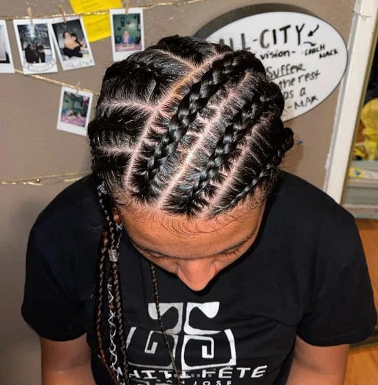 Diagonal Parting Box Braids Diagonal Parting Box Braids — Trendy Basketball Hairstyles