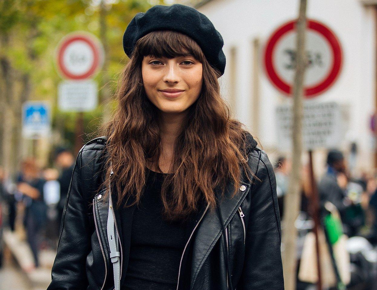 Leather Moto Jacket and Beret Combination — Trendy Beret Outfits