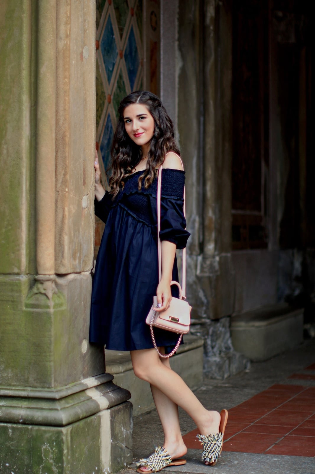 Navy Off-The-Shoulder A-line Dress with Fringe Slides for a Casual — Trendy Birthday Outfits