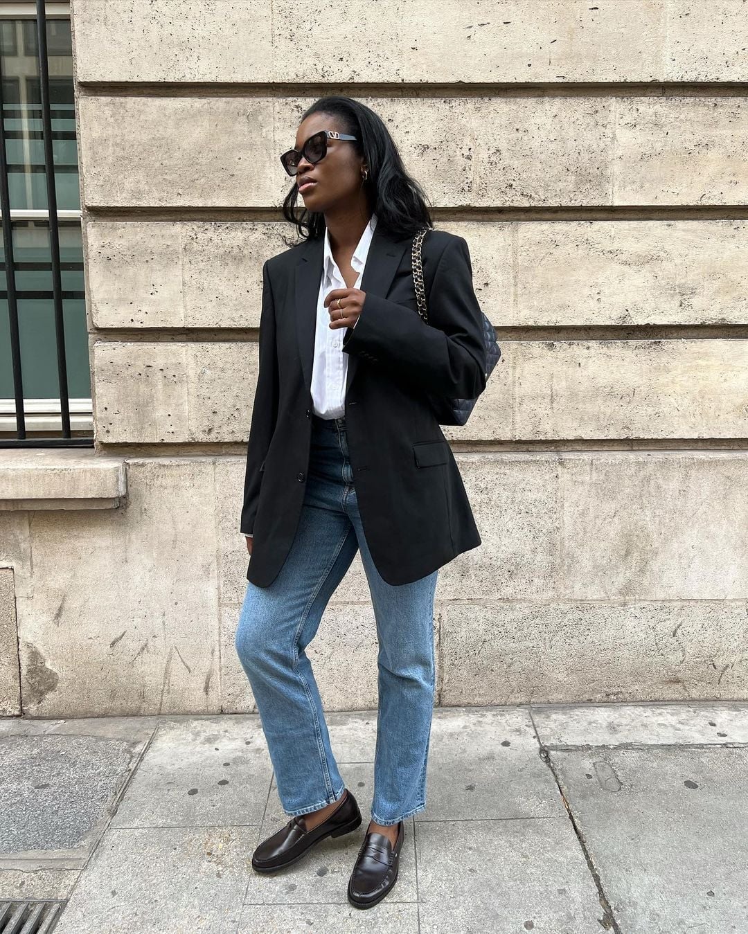 Smart Casual Black Blazer with Button-Down and Loafers — Trendy Black Blazer Outfit