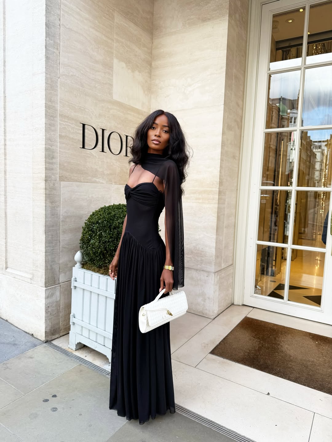 Pleated Black Maxi Dress with Sheer Sleeves Pleated Black Maxi Dress with Sheer Sleeves — Trendy Black Dress Outfits