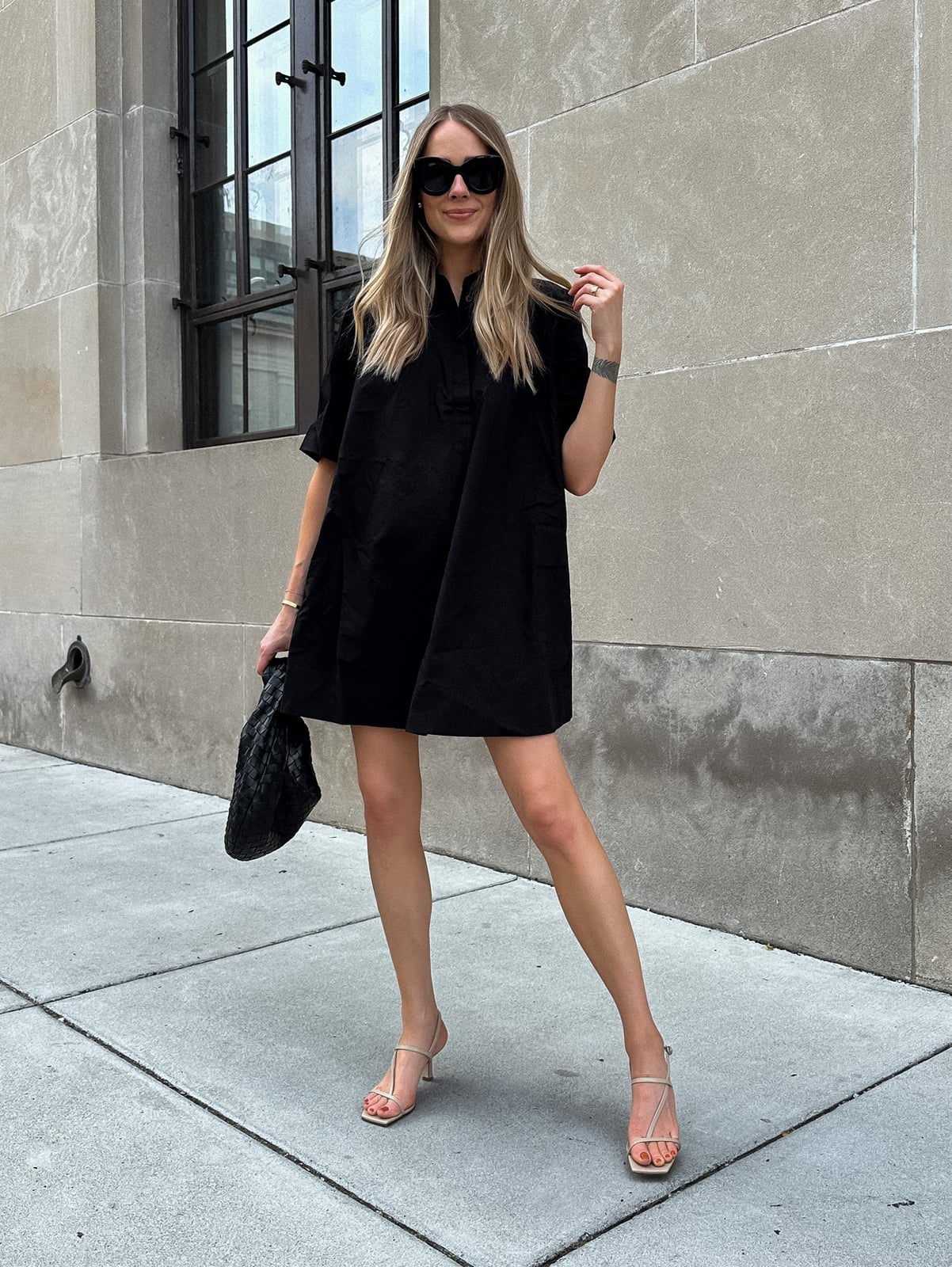 Oversized Black Shirt Dress Day Style Oversized Black Shirt Dress Day Style — Trendy Black Dress Outfits