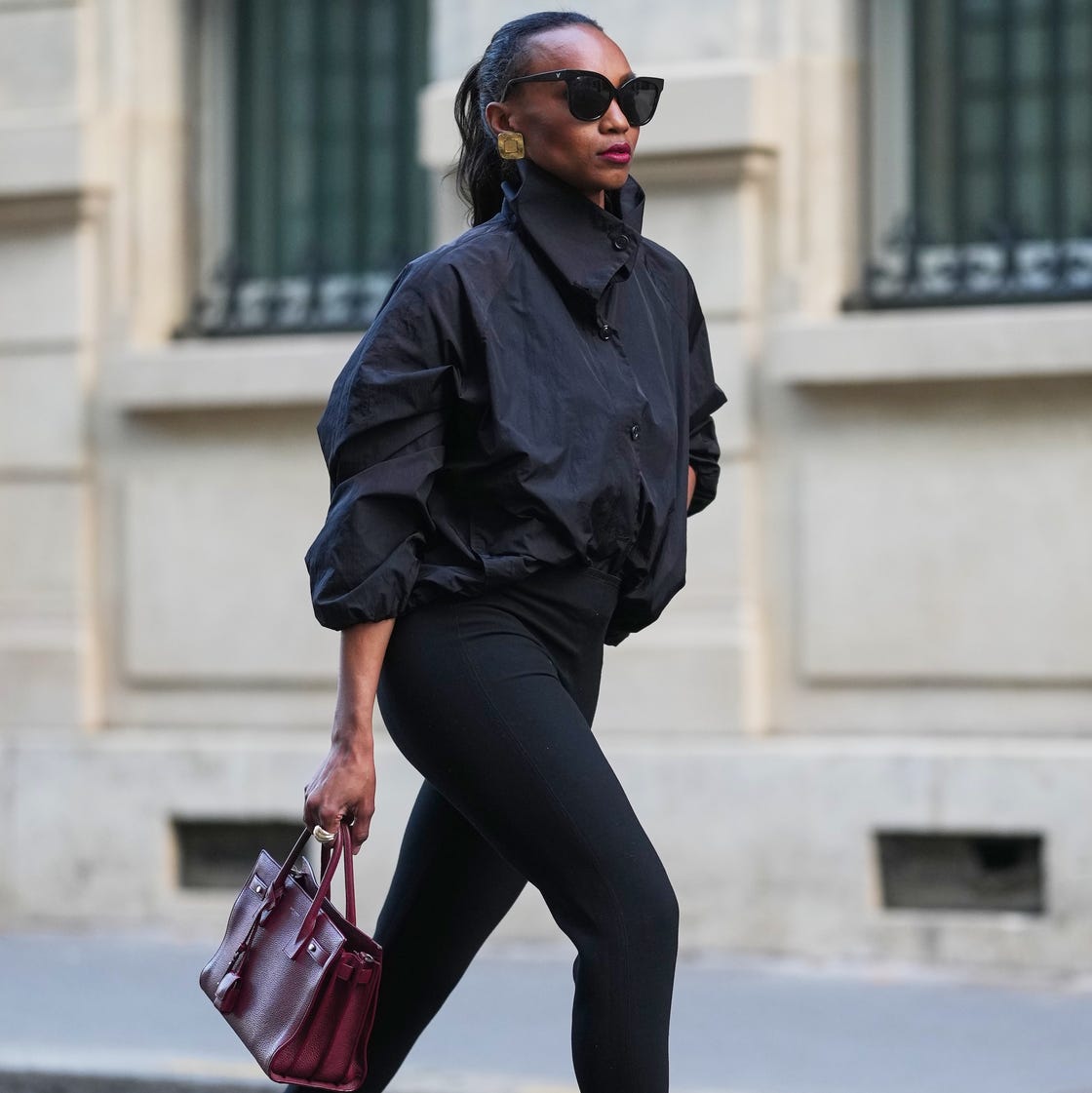 Black Slim Fit Trousers with Cropped Jacket Black Slim Fit Trousers with Cropped Jacket — Trendy Black Trousers Outfit
