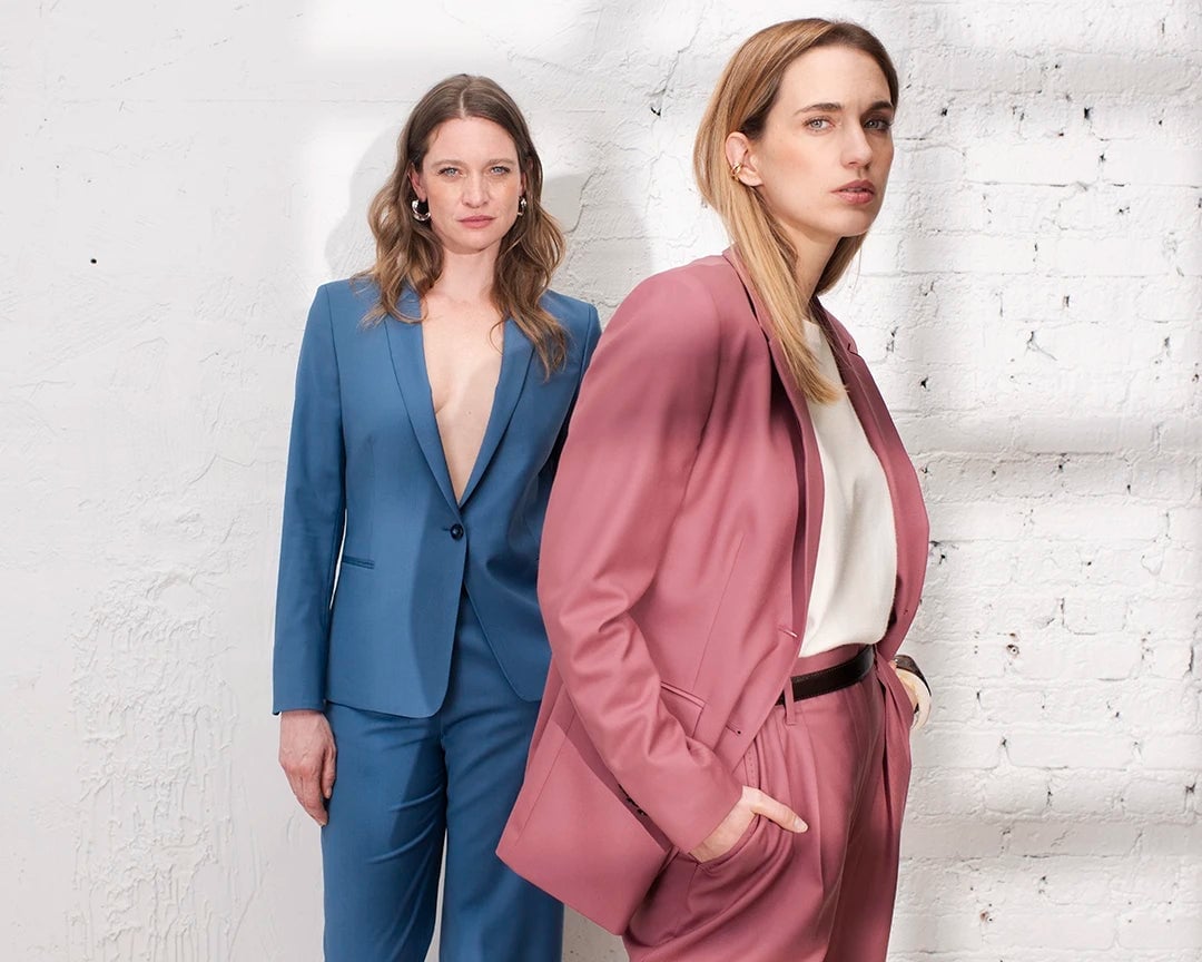Monochrome Blue and Pink Blazer Suits — Trendy Blazer Outfits