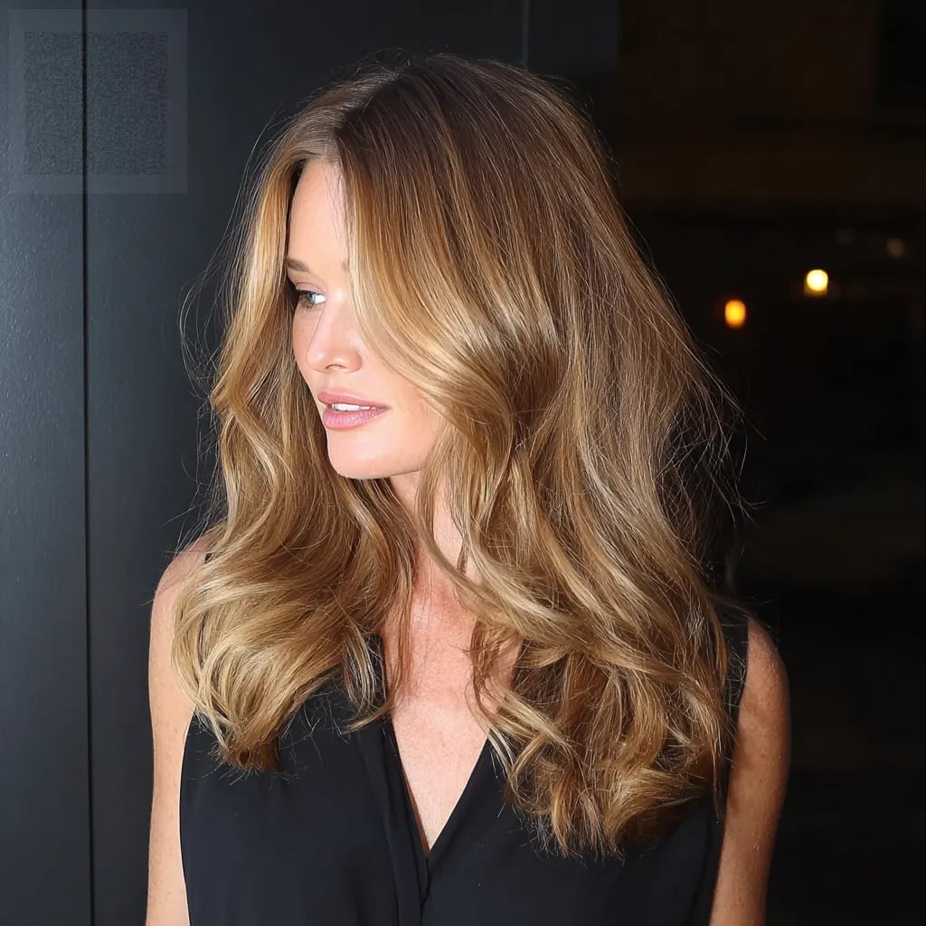 Mid-Back Ash Blonde Balayage With Layers, Wavy Mid-Back Ash Blonde Balayage With Layers, Wavy — Trendy Blonde Balayage