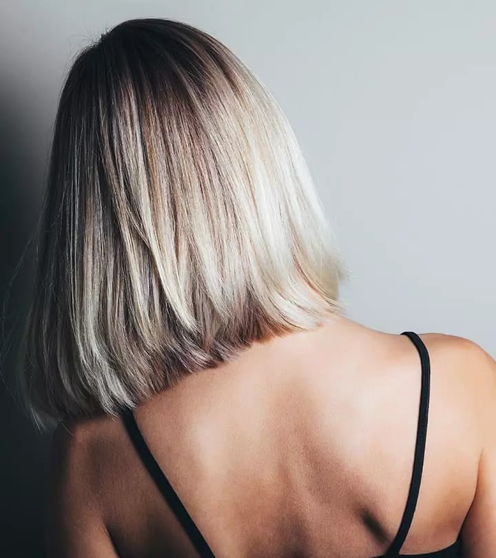 Collarbone Blonde Balayage Bob With Root Shadow Collarbone Blonde Balayage Bob With Root Shadow — Trendy Blonde Balayage