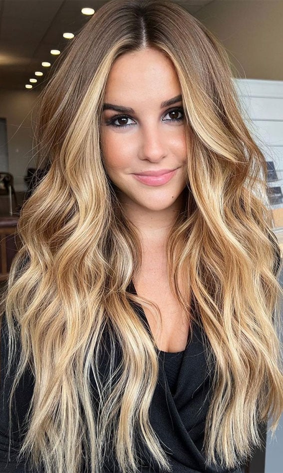 Brown Blonde Base With Blonde Balayage — Trendy Blonde Hairstyles