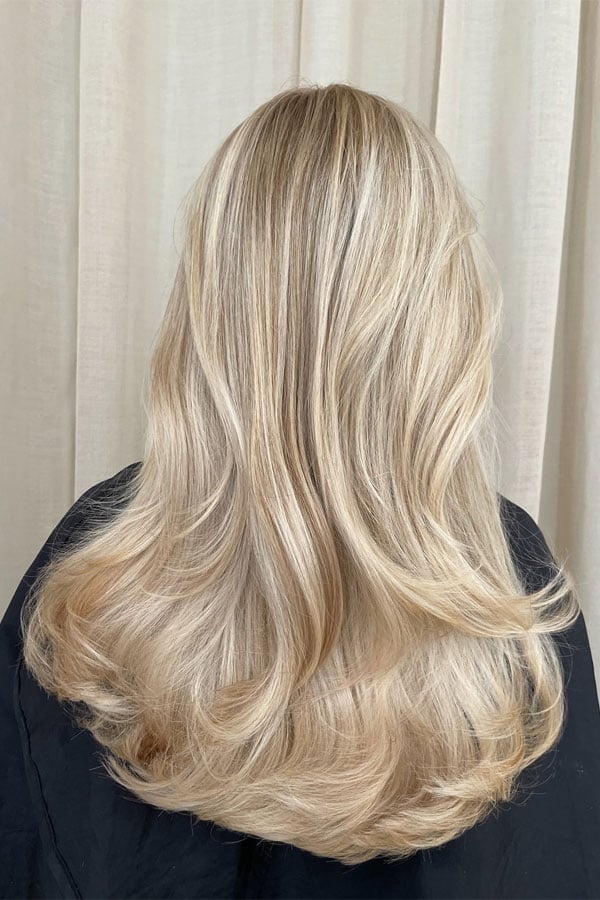 Soft Sand Blonde Balayage Blowout — Trendy Blonde Hairstyles